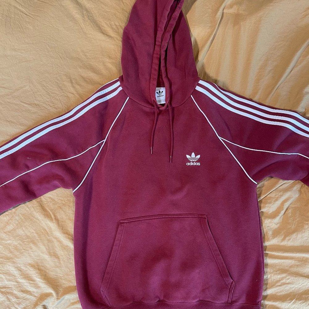 Maroon Adidas Hoodie | Adult Medium